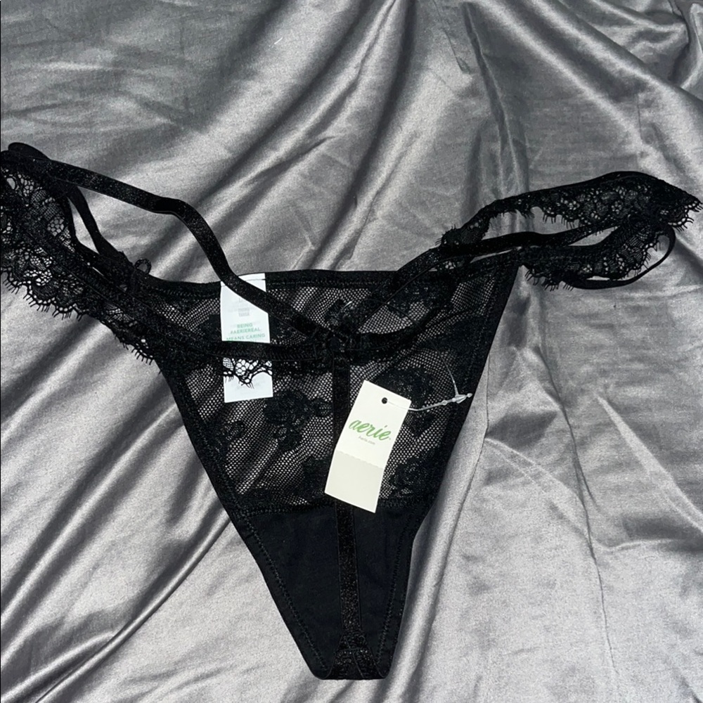 Aerie Black Seamless Panties Intimates Thong